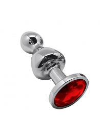 Серебристая анальная втулка Wooomy Lollypop Size S с красным кристаллом - Adrien Lastic в Курске Серебристая анальная втулка Wooomy Lollypop Size S с красным кристаллом - Adrien Lastic