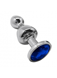 Серебристая анальная втулка Wooomy Lollypop Size S с синим кристаллом - Adrien Lastic в Курске Серебристая анальная втулка Wooomy Lollypop Size S с синим кристаллом - Adrien Lastic