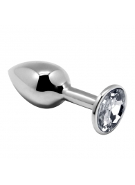 Серебристая анальная втулка с прозрачным кристаллом Mini Metal Butt Plug Size L - 9 см. - Adrien Lastic в Курске Серебристая анальная втулка с прозрачным кристаллом Mini Metal Butt Plug Size L - 9 см. - Adrien Lastic