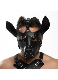 Черная кожаная маска «Собака» - Crazy Handmade - купить с доставкой в Курске Черная кожаная маска «Собака» - Crazy Handmade - купить с доставкой в Курске