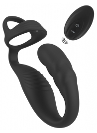 Черное эрекционное кольцо со стимуляцией промежности и анальной пробкой Cock Ring with RC Prostate Plug - Orion - в Курске купить с доставкой Черное эрекционное кольцо со стимуляцией промежности и анальной пробкой Cock Ring with RC Prostate Plug - Orion - в Курске купить с доставкой