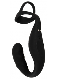 Черное эрекционное кольцо со стимуляцией промежности и анальной пробкой Cock Ring with RC Prostate Plug - Orion - в Курске купить с доставкой Черное эрекционное кольцо со стимуляцией промежности и анальной пробкой Cock Ring with RC Prostate Plug - Orion - в Курске купить с доставкой