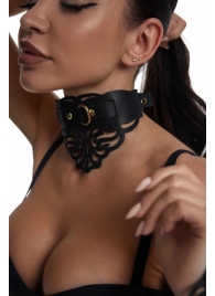 Фигурный чокер с узорами и золотистой фурнитурой - Crazy Handmade - купить с доставкой в Курске Фигурный чокер с узорами и золотистой фурнитурой - Crazy Handmade - купить с доставкой в Курске