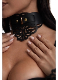 Фигурный чокер с узорами и золотистой фурнитурой - Crazy Handmade - купить с доставкой в Курске Фигурный чокер с узорами и золотистой фурнитурой - Crazy Handmade - купить с доставкой в Курске