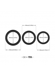 Набор из 3 черных эрекционных колец Stay Hard - Boys of Toys - в Курске купить с доставкой