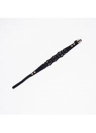 Черный ажурный чокер с золотистой фурнитурой - Crazy Handmade - купить с доставкой в Курске