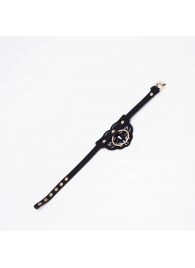 Черный чокер с клепками и золотистой фурнитурой - Crazy Handmade - купить с доставкой в Курске Черный чокер с клепками и золотистой фурнитурой - Crazy Handmade - купить с доставкой в Курске