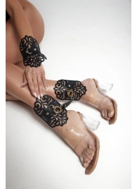 Черный фигурные оковы с золотистой фурнитурой - Crazy Handmade - купить с доставкой в Курске Черный фигурные оковы с золотистой фурнитурой - Crazy Handmade - купить с доставкой в Курске