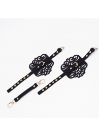 Черный фигурные оковы с золотистой фурнитурой - Crazy Handmade - купить с доставкой в Курске Черный фигурные оковы с золотистой фурнитурой - Crazy Handmade - купить с доставкой в Курске