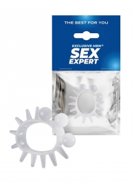 Эластичное эрекционное кольцо с шариками и лучами - Sex Expert - в Курске купить с доставкой