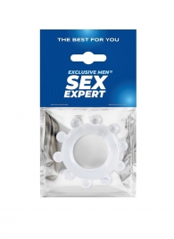 Прозрачное эрекционное кольцо со стимулирующими шариками - Sex Expert - в Курске купить с доставкой