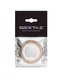 Эрекционное кольцо с бежевыми «ресничками» - Sextaz - в Курске купить с доставкой