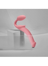 Розовый безремневой страпон Strap-on-me Semi-Realistic Bendable Strap-On size L - Strap-on-me - купить с доставкой в Курске