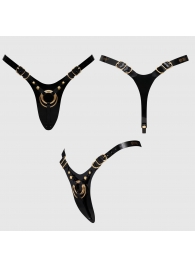 Черный пояс для фиксации насадок Strap-On-Me Leatherette Harness Fabulous - Strap-on-me - купить с доставкой в Курске