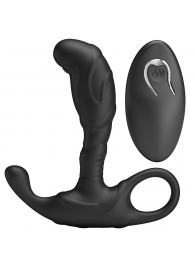 Черный изогнутый массажёр простаты с вибрацией и пультом ДУ - Baile - в Курске купить с доставкой
