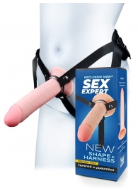 Мужской полый страпон на регулируемых ремешках - 22 см. - Sex Expert - купить с доставкой в Курске
