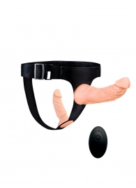 Женский страпон с 2 насадками, вибрацией и пультом ДУ - Erowoman-Eroman - купить с доставкой в Курске