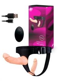 Женский страпон с 2 насадками, вибрацией и пультом ДУ - Erowoman-Eroman - купить с доставкой в Курске