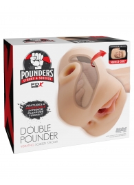 Телесный мастурбатор с вибрацией Double Pounder Vibrating Squeeze Stroker - Pipedream - в Курске купить с доставкой