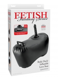 Черное надувное кресло с платформой для фиксации дилдо Body Dock Inflatable Love Seat - Pipedream - купить с доставкой в Курске