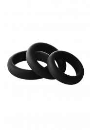 Набор из 3 черных эрекционных колец Smooth Silicone Cockring Pack - Dream Toys - в Курске купить с доставкой