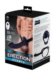 Черный полый страпон с вибрацией Erection Agents - 24,1 см. - NMC - купить с доставкой в Курске
