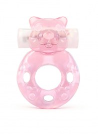 Розовое эрекционное виброкольцо в форме мишки - 1137 - в Курске купить с доставкой
