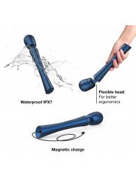 Синий вибромассажёр с насадками Man.wand Edgy - Manwan - в Курске купить с доставкой