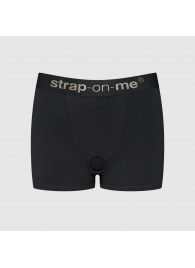 Черные трусики-боксеры для фиксации насадок Strap-on-me Harness Lingerie Allure - size M - Strap-on-me - купить с доставкой в Курске