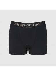 Черные трусики-боксеры для фиксации насадок Strap-on-me Harness Lingerie Allure - size XL - Strap-on-me - купить с доставкой в Курске