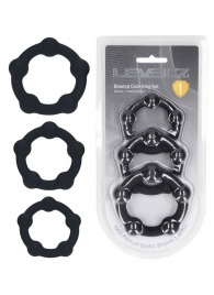 Набор из 3 эрекционных колец Beaded Silicone Cockring Set - Shots Media BV - в Курске купить с доставкой