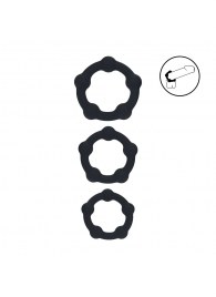 Набор из 3 эрекционных колец Beaded Silicone Cockring Set - Shots Media BV - в Курске купить с доставкой