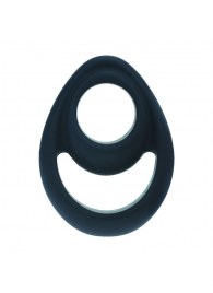 Черное эрекционное кольцо Double Ergo Silicone Cockring - Shots Media BV - в Курске купить с доставкой