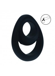 Черное эрекционное кольцо Double Ergo Silicone Cockring - Shots Media BV - в Курске купить с доставкой