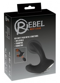 Черная анальная вибропробка с функцией расширения RC Butt Plug with 3 functions - Orion - в Курске купить с доставкой