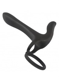 Черная насадка на член с вибрацией Couple’s Vibrator - Orion - в Курске купить с доставкой