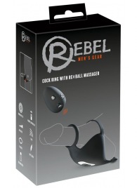 Черная вибронасадка для эрекции и стимуляции мошонки Cock ring with RC ball massager - Orion - в Курске купить с доставкой