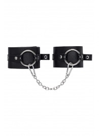 Черные оковы из толстой кожи с люверсами - Pecado - купить с доставкой в Курске