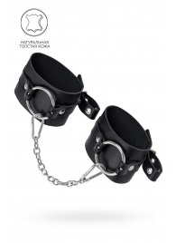 Черные оковы из толстой кожи с люверсами - Pecado - купить с доставкой в Курске
