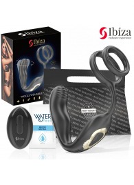 Черная анальная пробка с вращением и эрекционными кольцами - Ibiza - в Курске купить с доставкой