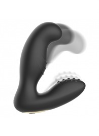 Черный вибромассажер простаты с ротацией и пультом ДУ - Ibiza - в Курске купить с доставкой