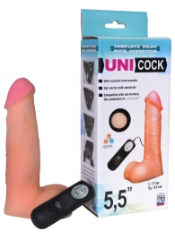 Фаллическая насадка Харнесс UNICOCK 5,5  с вибрацией - 17 см. - LOVETOY (А-Полимер) - купить с доставкой в Курске