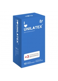 Классические презервативы Unilatex Natural Plain - 12 шт. + 3 шт. в подарок - Unilatex - купить с доставкой в Курске