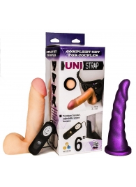 Вибрострапон с двумя насадками UniStrap - 18 и 18 см. - LOVETOY (А-Полимер) - купить с доставкой в Курске