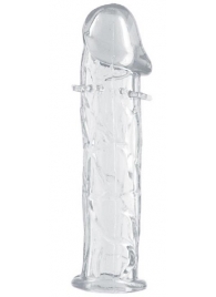 Гладкая прозрачная насадка с усиками под головкой - 12,5 см. - Toyfa Basic - в Курске купить с доставкой