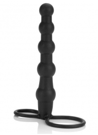 Насадка на пенис для двойного проникновения Silicone Beaded Double Rider - 14 см. - California Exotic Novelties - в Курске купить с доставкой