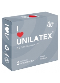 Презервативы с рёбрами Unilatex Ribbed - 3 шт. - Unilatex - купить с доставкой в Курске