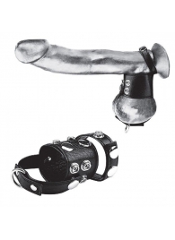 Утяжка на пенис и мошонку Cock Ring With 1.5  Ball Stretcher And Optional Weight Ring - BlueLine - купить с доставкой в Курске