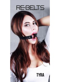 Чёрный кожаный чокер-кляп Tyra Black - Rebelts - купить с доставкой в Курске