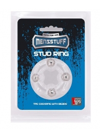 Эрекционное кольцо с 4 бусинами MENZSTUFF STUD RING CLEAR - Dream Toys - в Курске купить с доставкой